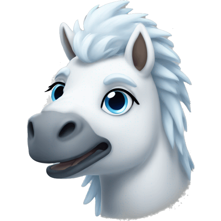 White hippogriff withe blue eyes emoji