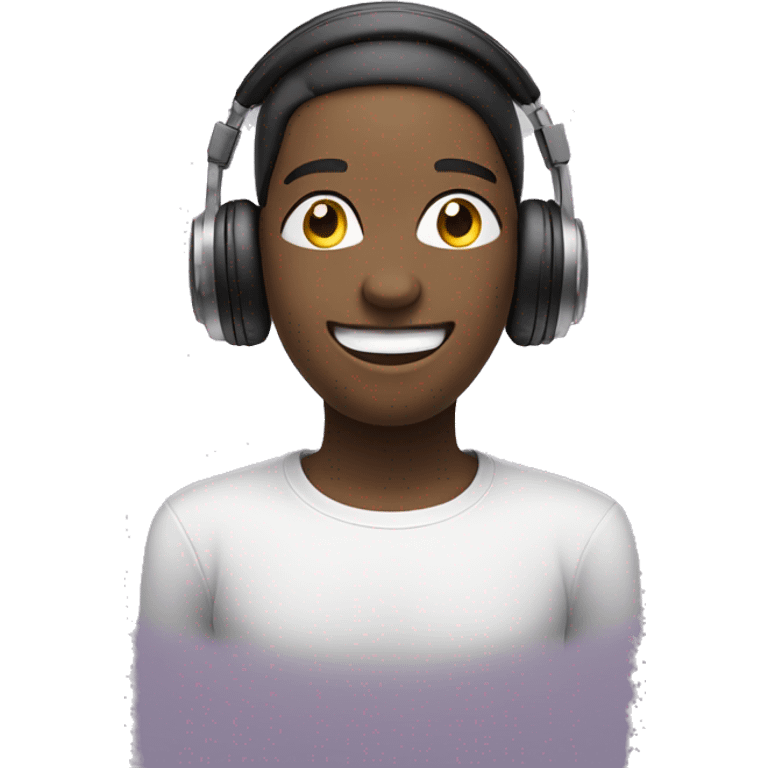 confident smile with headphones on emoji