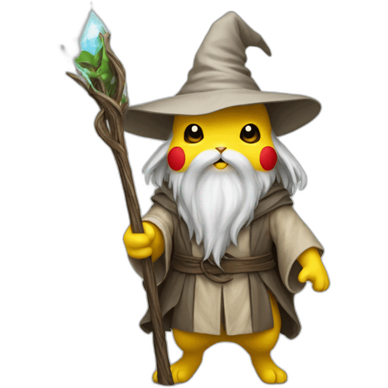 Gandalf Pikachu with a staff emoji