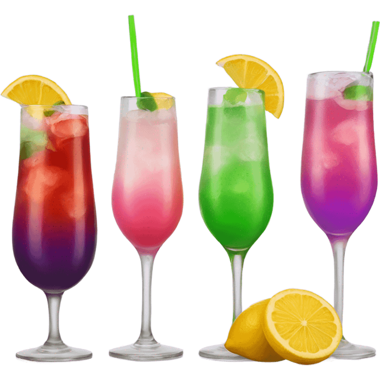 Drink purple green red yellow pink cocktail emoji