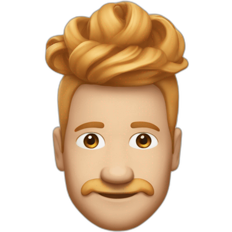 un gars au couleur caramel avec des cheveux crépus avec un coiffe taper emoji