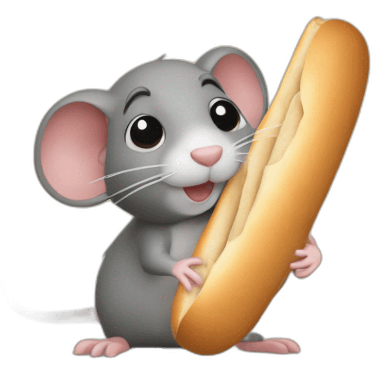 Parisian rat baguette emoji