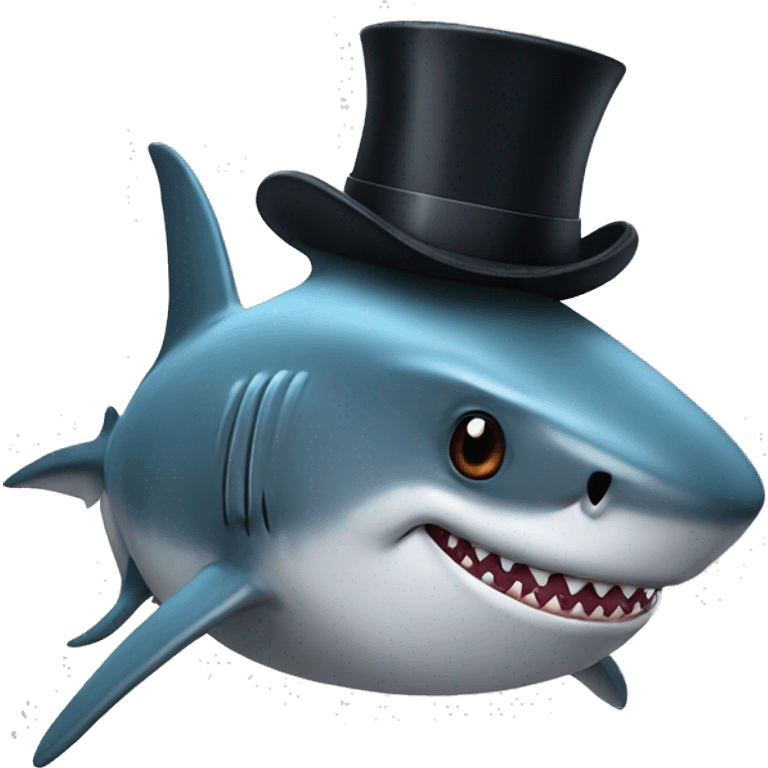 shark with tophat emoji