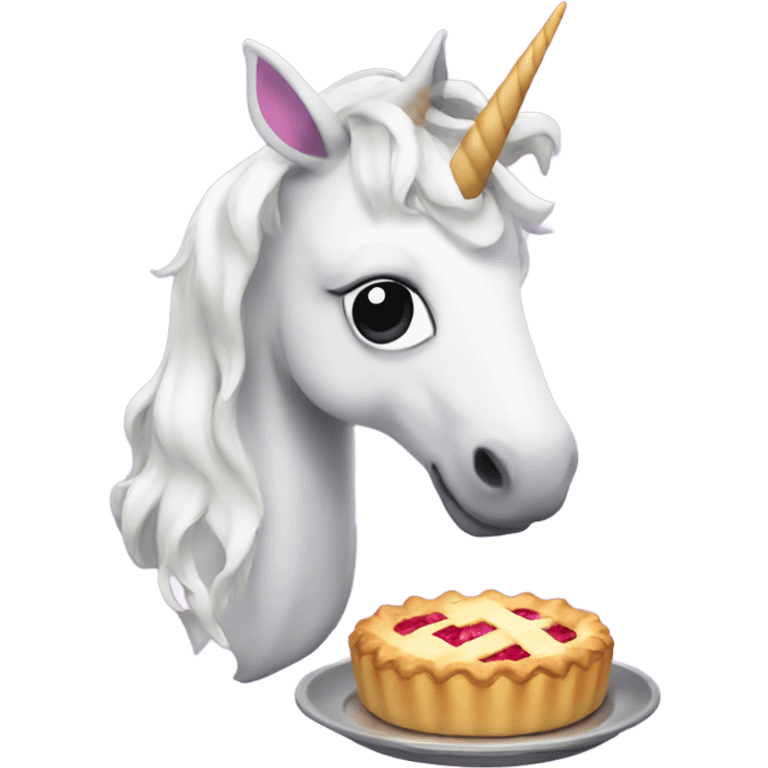 A unicorn baking a pie emoji