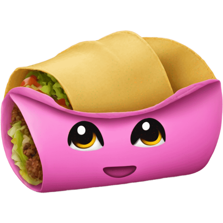 A taco wrapped in pink paper  emoji