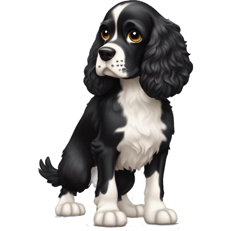 Black cocker spaniel standing full pose  emoji