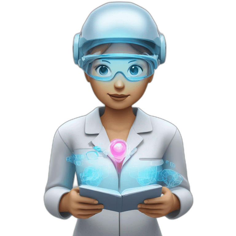 Futuristic-Biomedical-Engineer-studying-hologram-3d-model-of-breast emoji