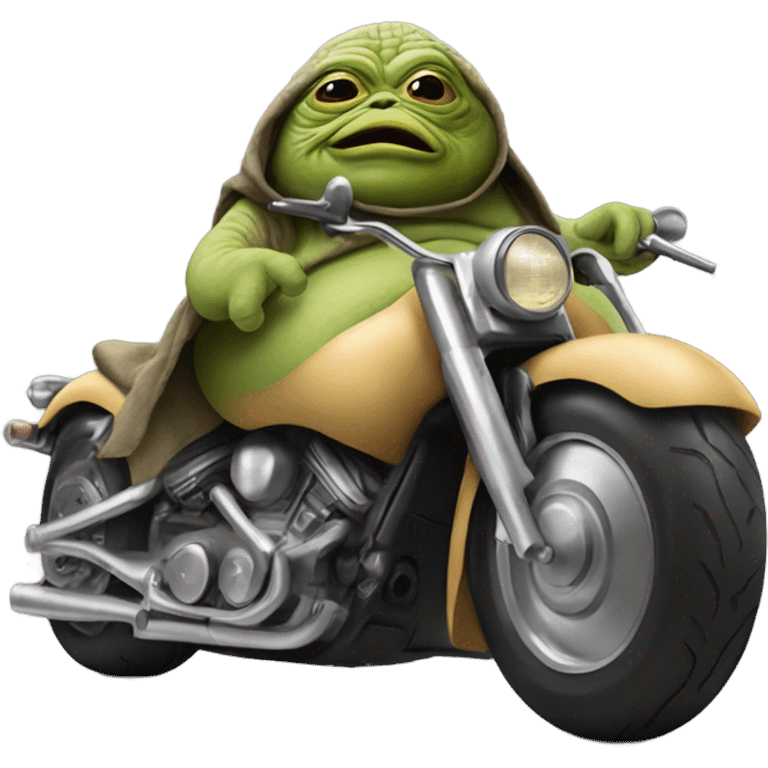 Jabba the hut on a motorcycle  emoji