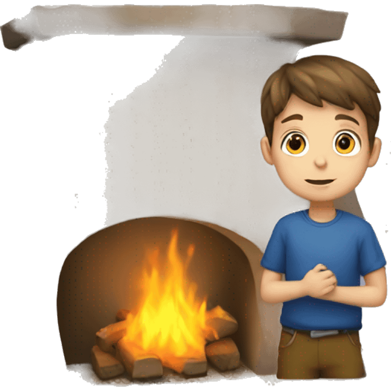 Hearth with boy emoji