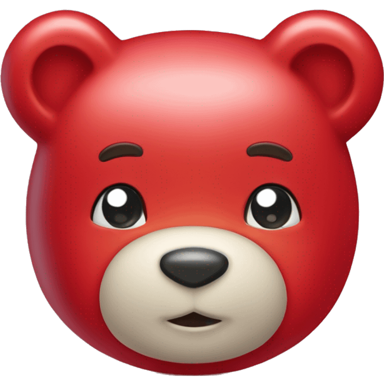 Cute gummy bear in red emoji