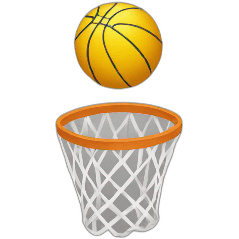 Ballon de basket dans un panier emoji