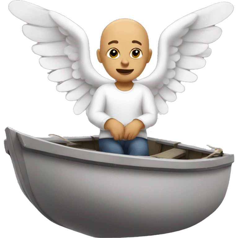 Bald Angel in a boat emoji