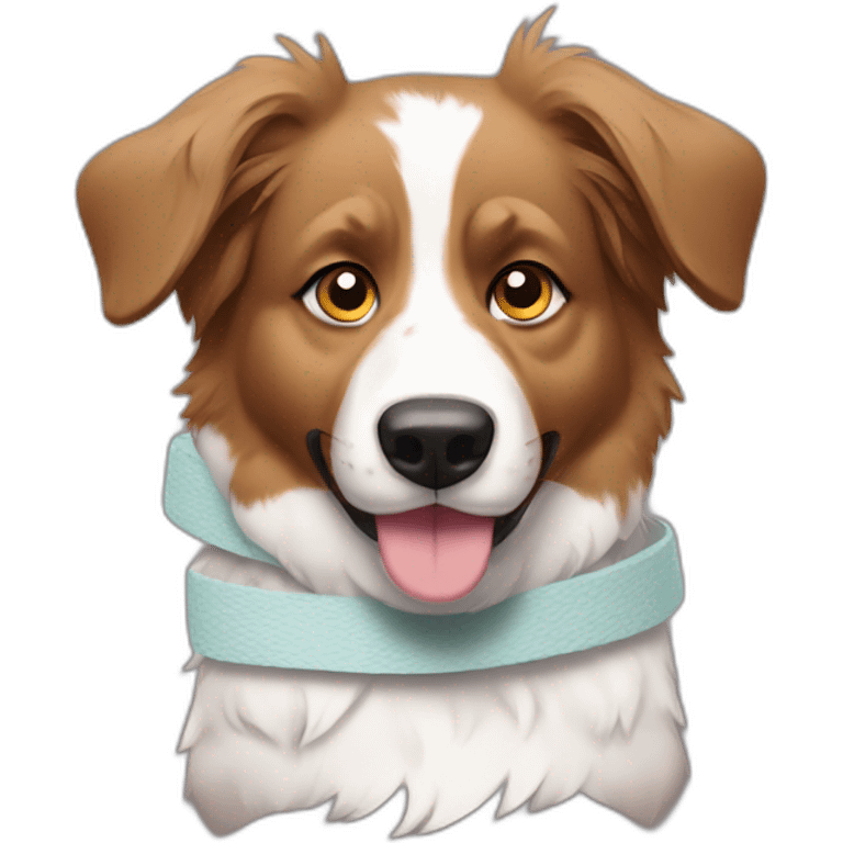 Australian sheperd with bandage on paw emoji