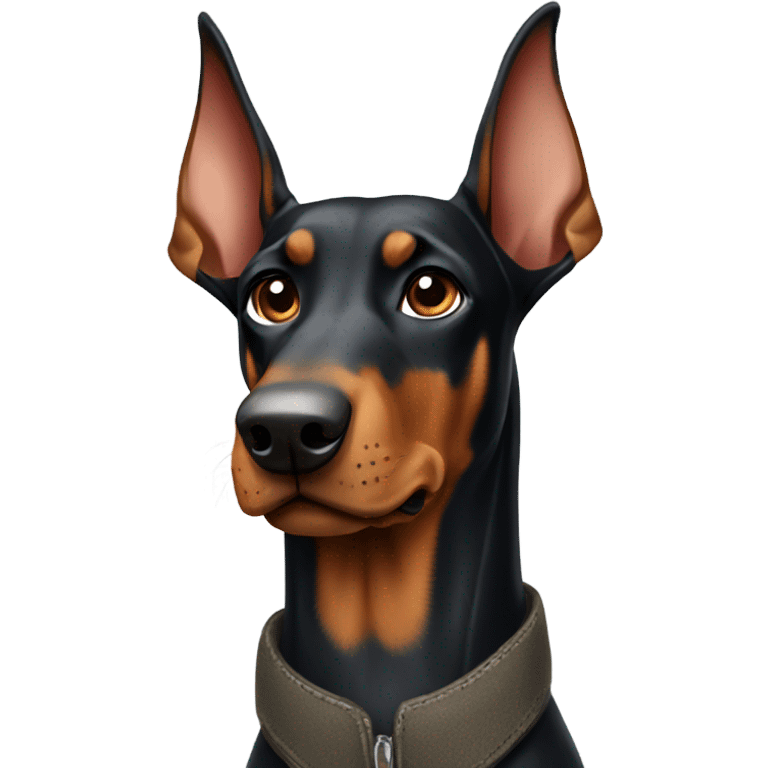 Doberman with a vest emoji