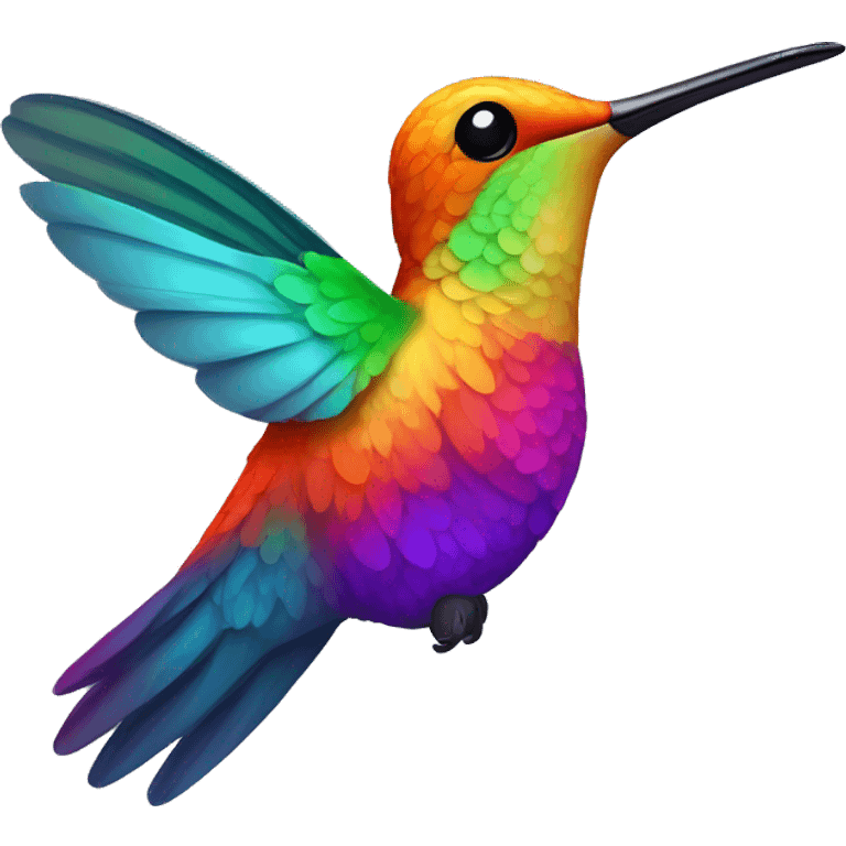 Colorfull hummingbird emoji