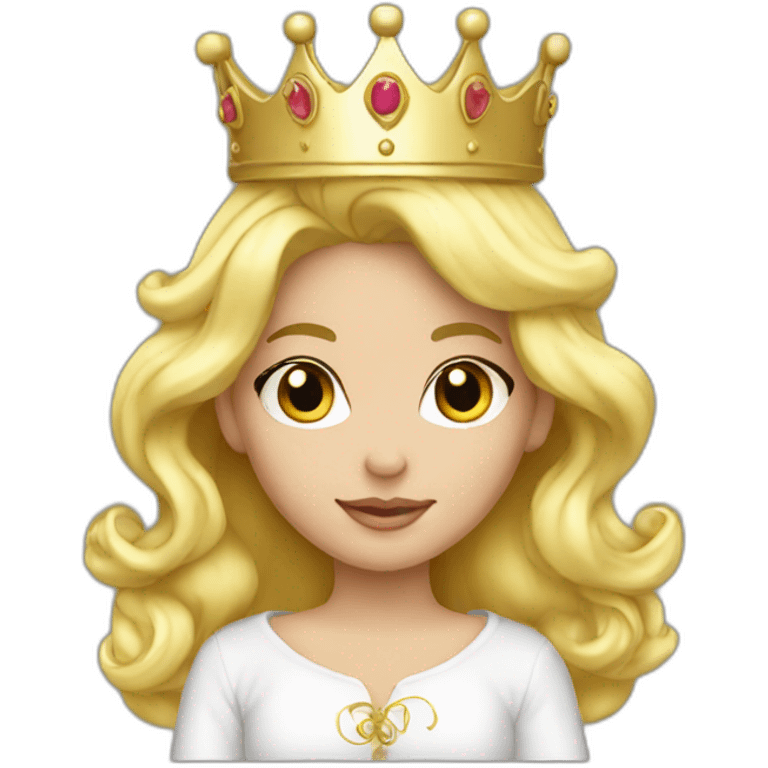 blond princess white with crown hoodie liquid emoji