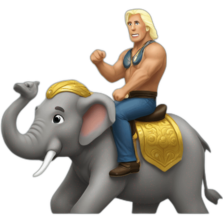 Rick flair riding an elephant emoji