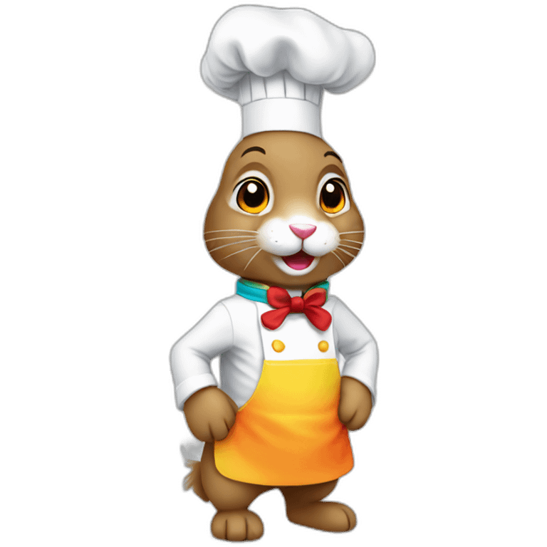 rainbow rabbit chef emoji