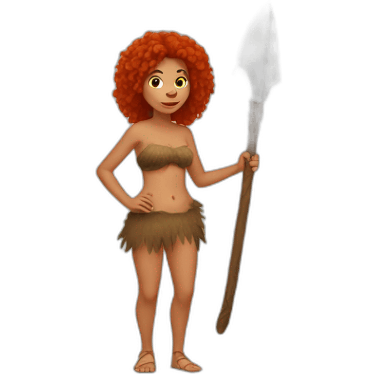 cavewoman with red hair emoji