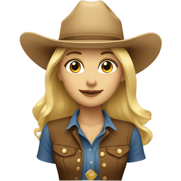 Blonde women with cowgirl hat  emoji