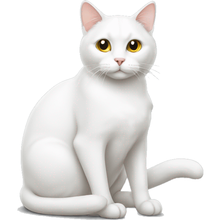 white cat sitting emoji