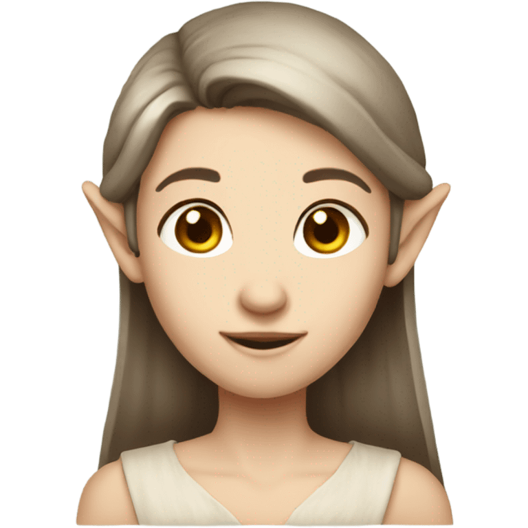 Brown hair pale elf  emoji