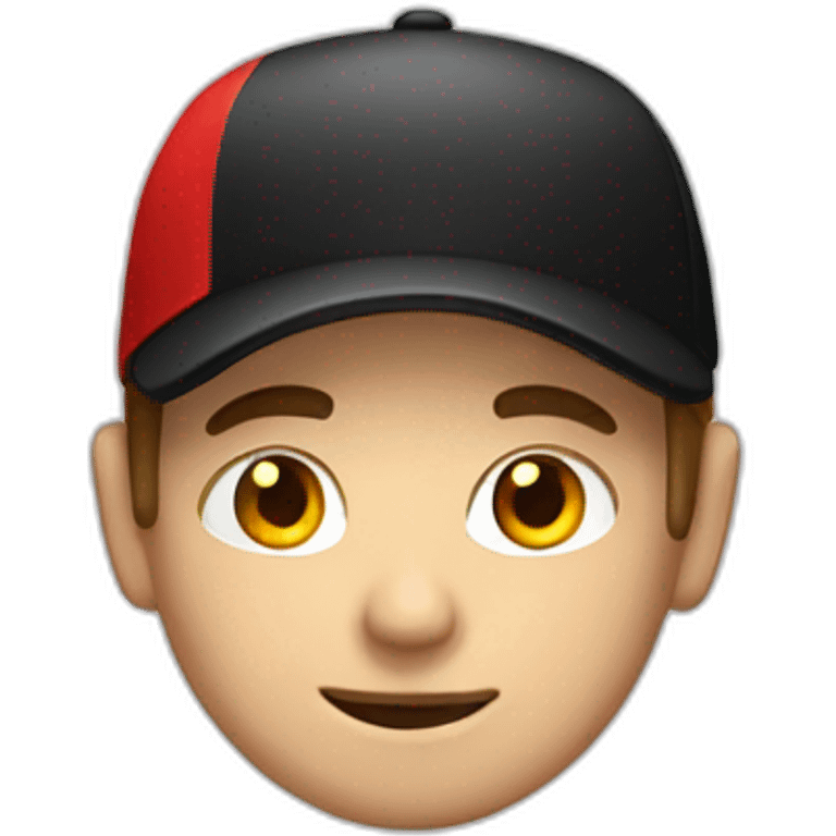 white delivery man in black and red clothes emoji