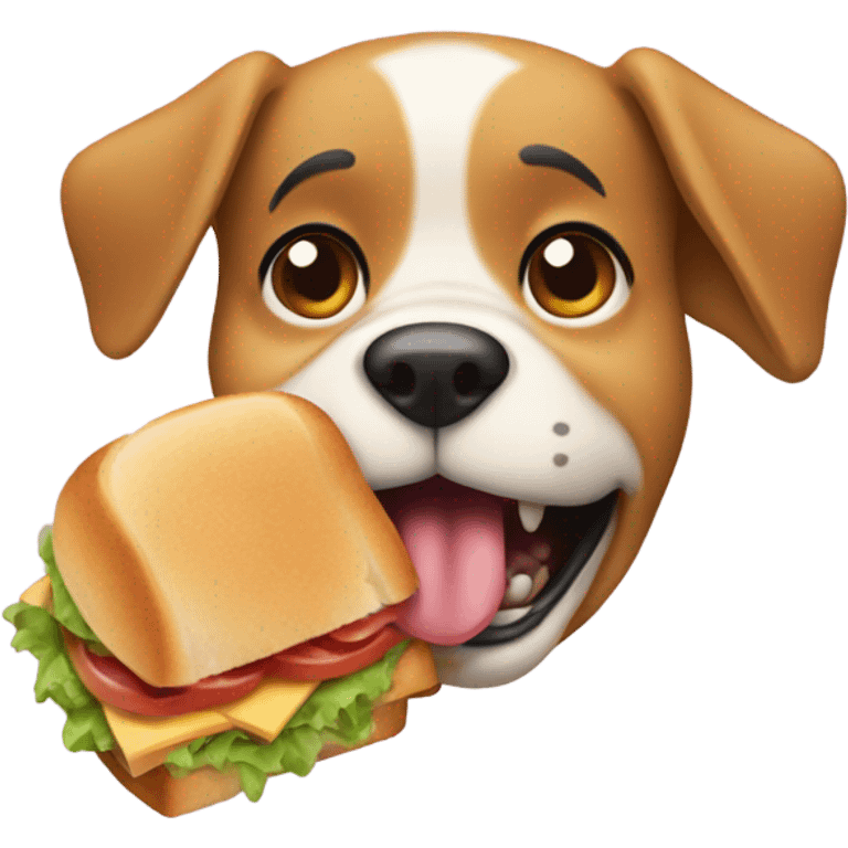 Dog eating a sandwich emoji