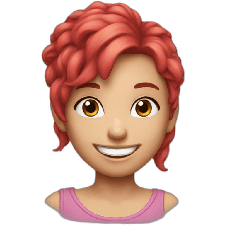 nina red hair pink skin smille emoji