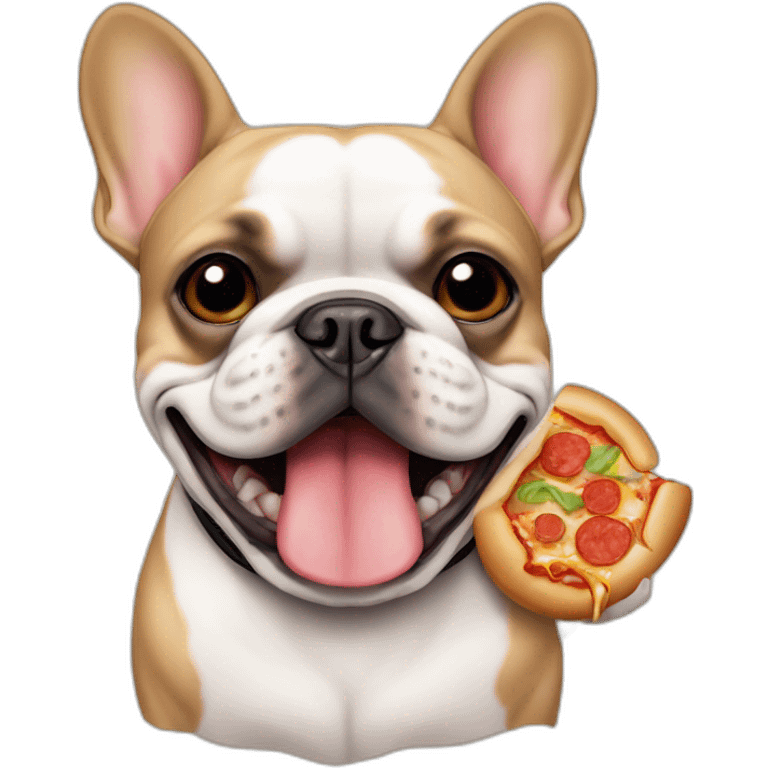 French bulldog eat pizza burger emoji