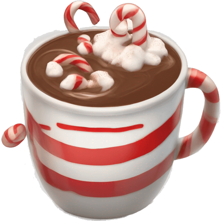 Hot chocolate with candy cane emoji