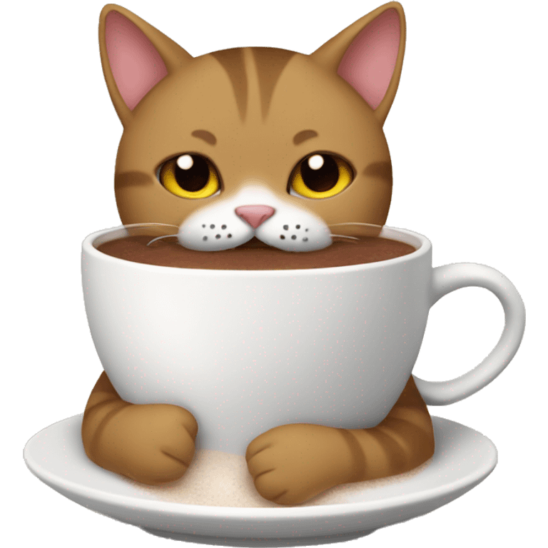 A cat drinking hot chocolate  emoji