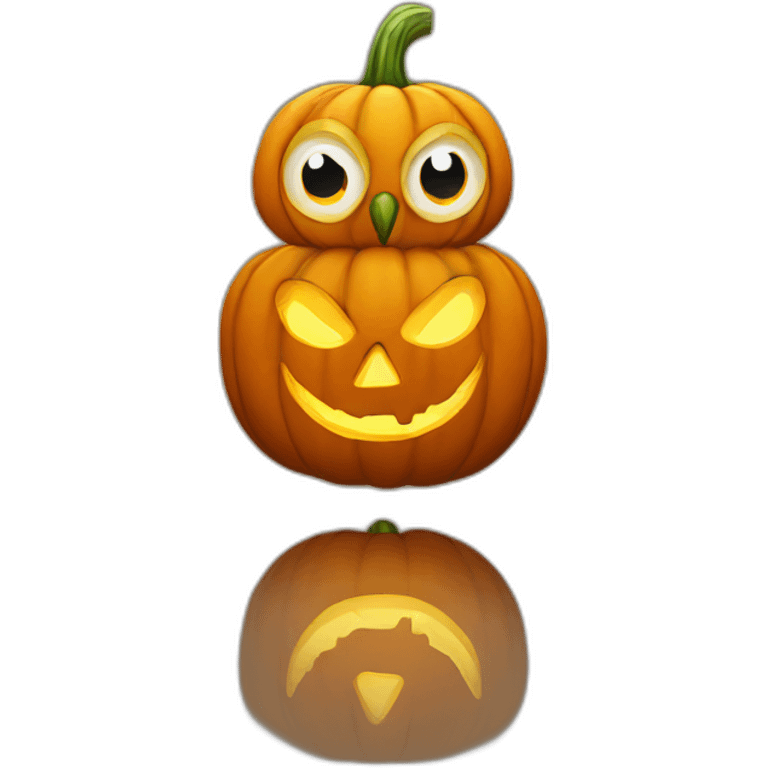 owl popping out of pumpkin emoji