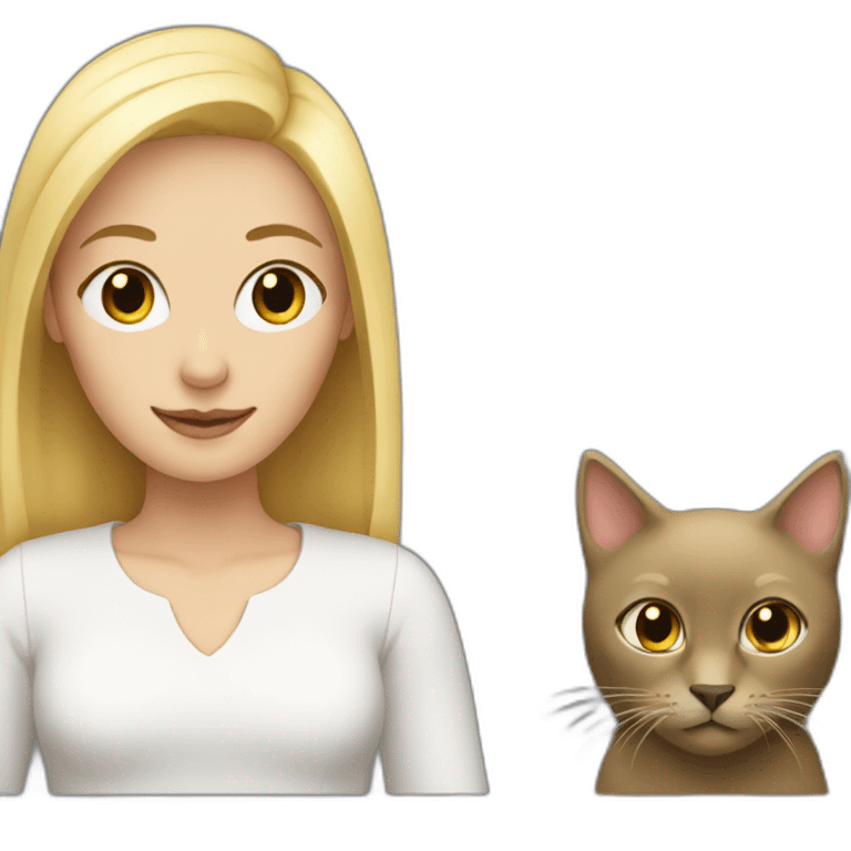 blonde woman with two black cats emoji