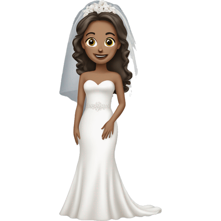 White brunette bride emoji