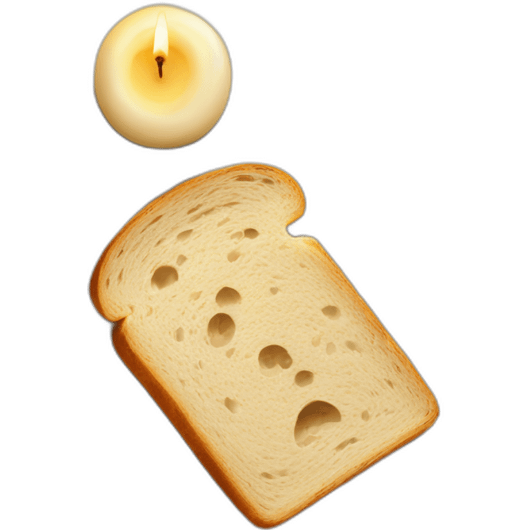 Bread, wheat and candle on a table emoji