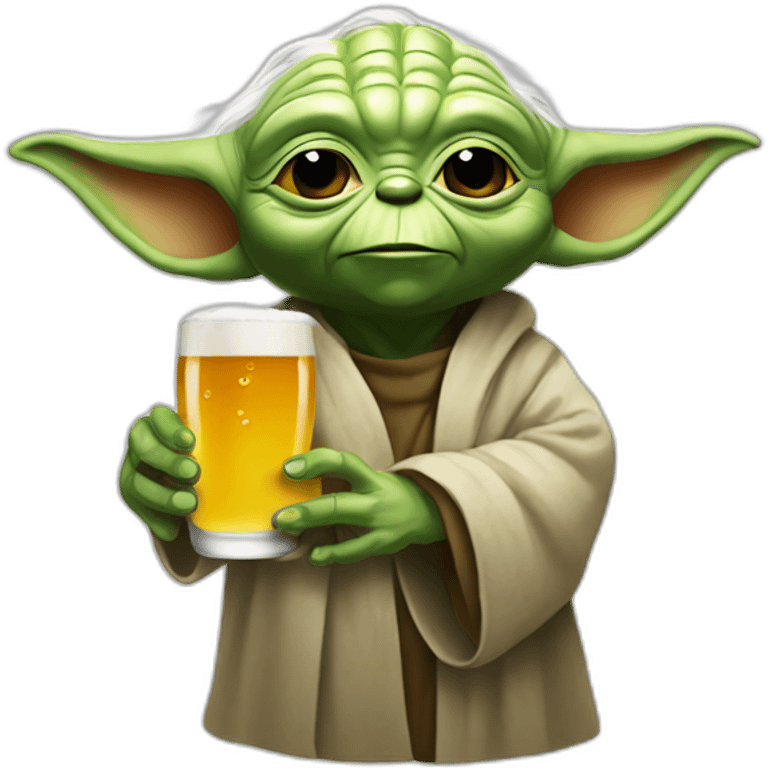 Yoda drink beer emoji