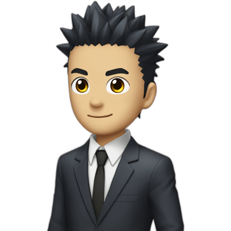 naruto spike hair with suit emoji