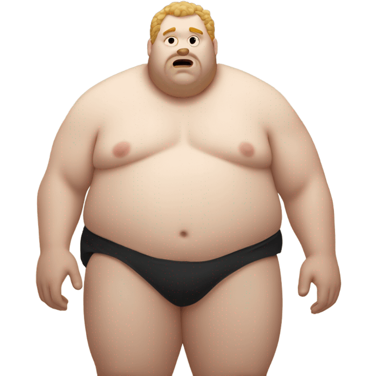 fat white man shirtless crawler on beach emoji