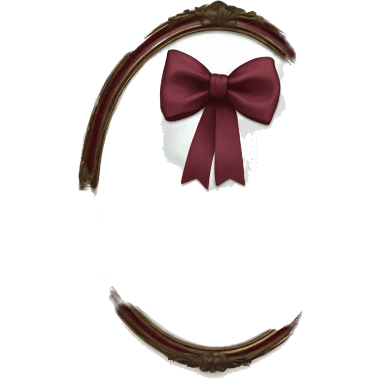  burgundy bow on Vintage mirror emoji