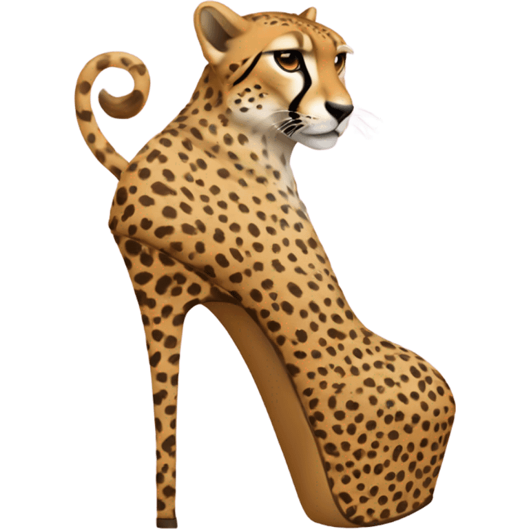 A cheetah  wearing high heels emoji