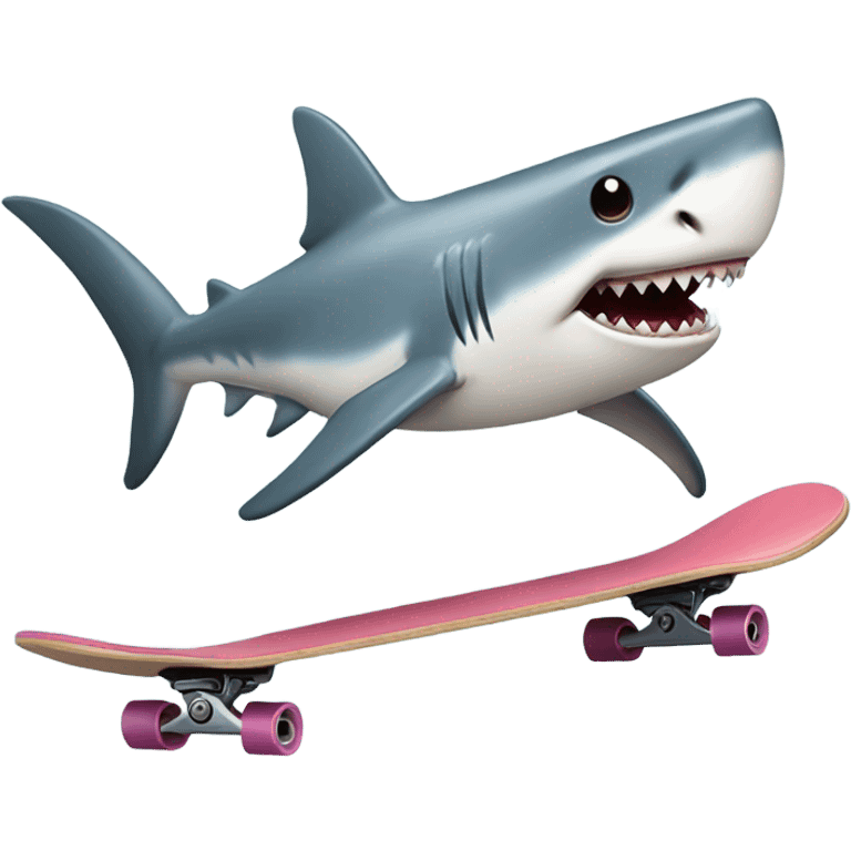 Shark on a skateboard emoji