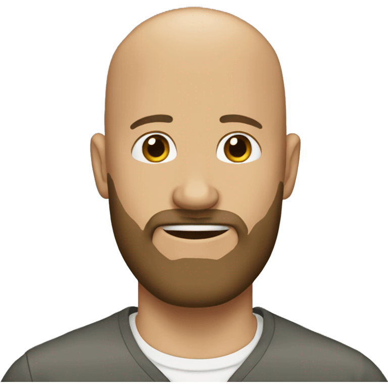 Bald man with beard with a brown hair women emoji