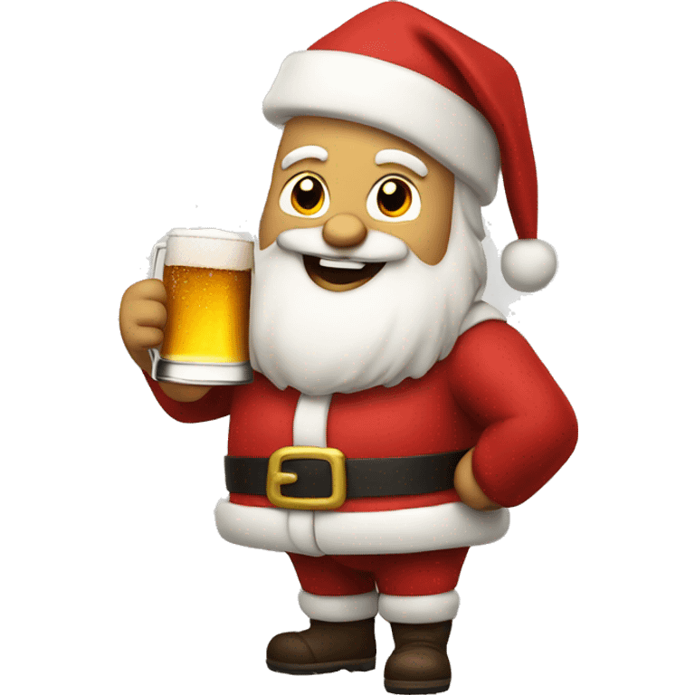 Santa with beer emoji