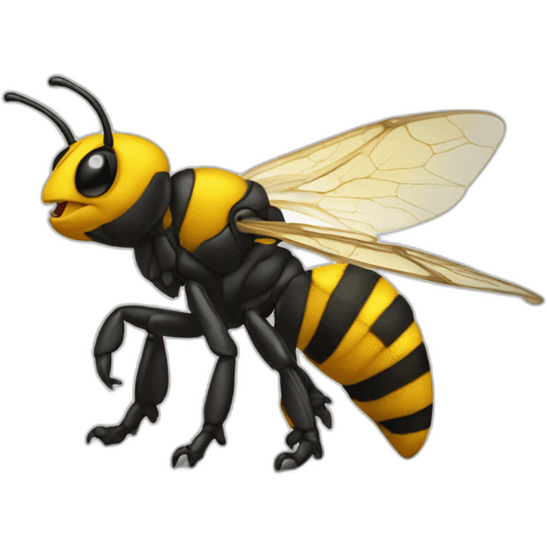 abeille sur dinosaure emoji