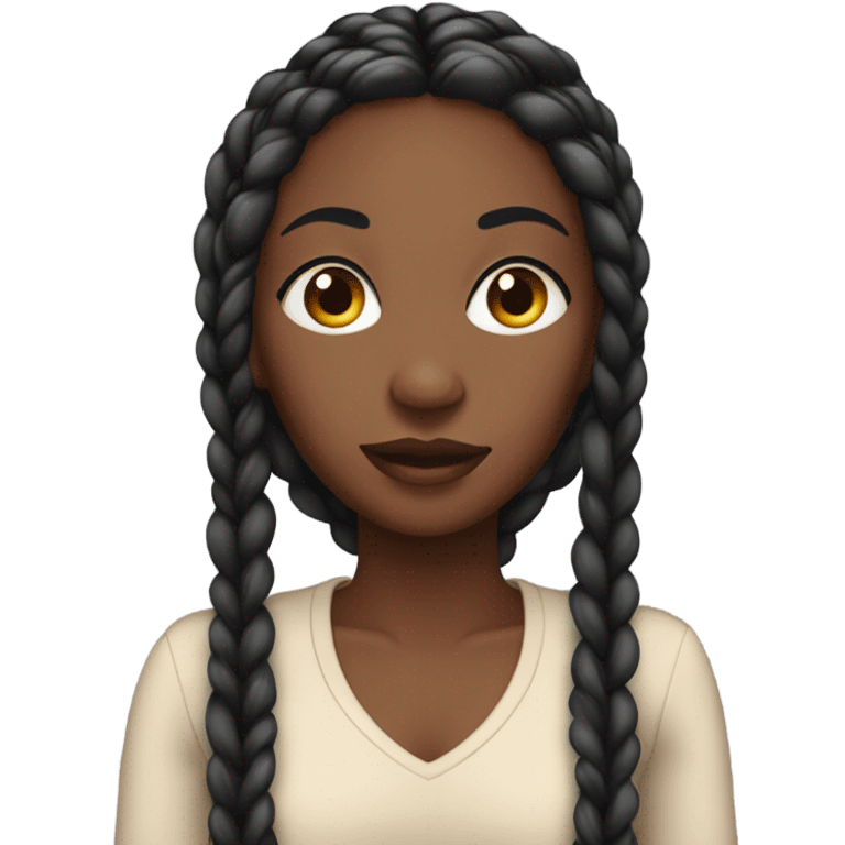 black woman with long braids and long lashes emoji