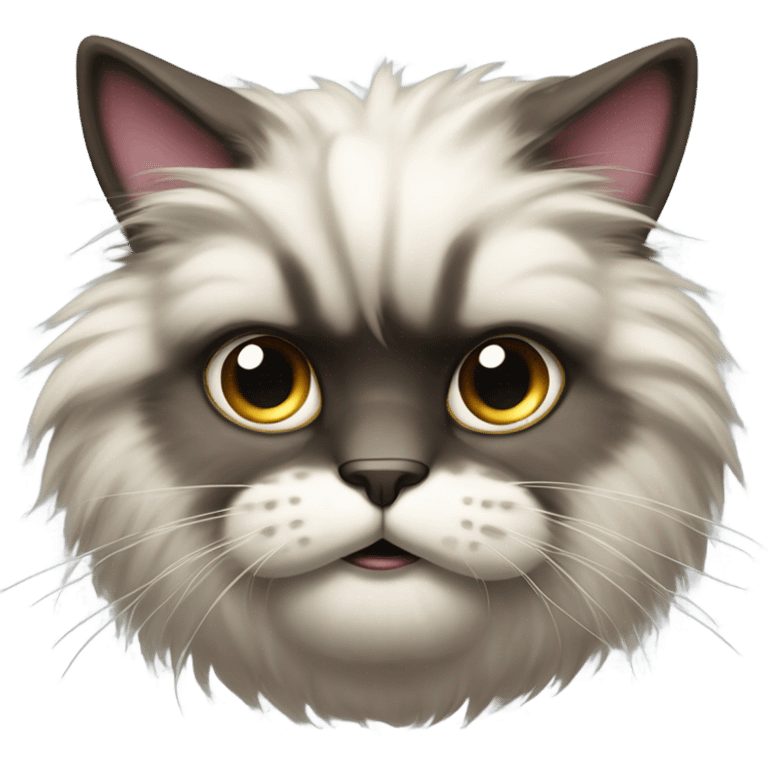 Annoyed fluffy cat emoji