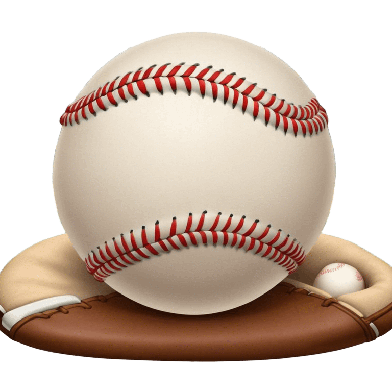 Cinematic Realistic image of a classic baseball, rendered with detailed stitching and textured leather, set against a nostalgic ballpark backdrop with soft, golden lighting that evokes Americana emoji