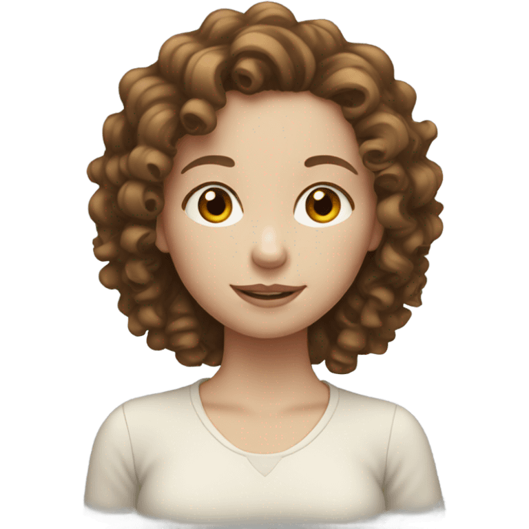 Pale girl with brown curly hair  emoji