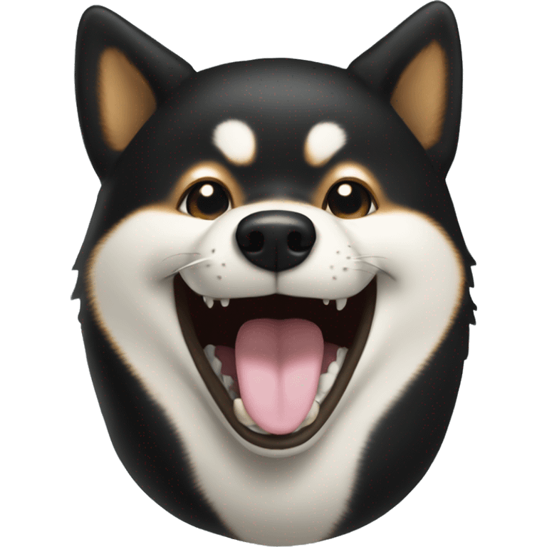 black shiba-inu-laughing emoji